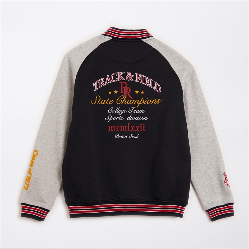 Drenge baseball bomberjakke Navy/Hellgrau Meliert - Billede 2