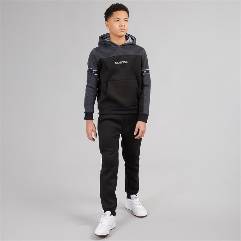 Drenge farveblok træningsdragt Dark Charcoal Marl/Sort - Billede 4