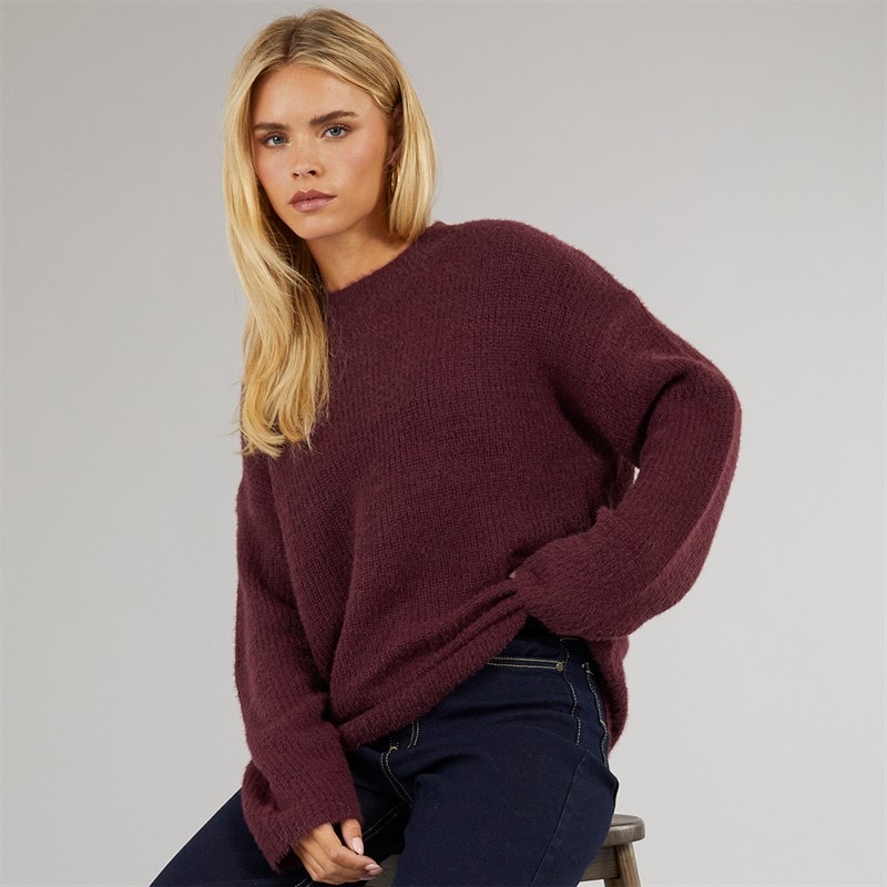 Dame val rullekravejumper Aubergine - Billede 1