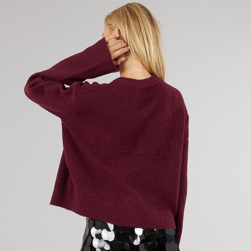 Dame miya fisherman cardigan Aubergine/Sort Bow - Billede 2