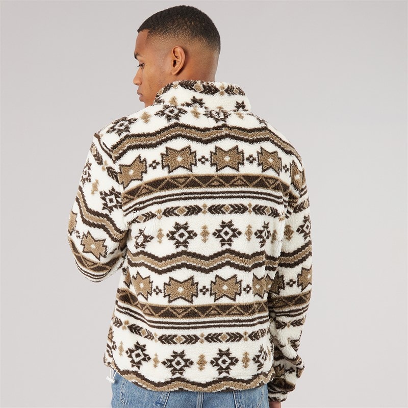 Herre lykins 1/4 lynlås fleece Cream/Multi - Billede 2