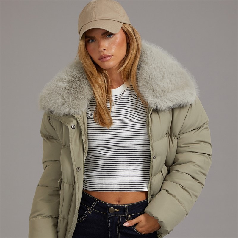 Dame riha kort vatteret jakke Sage Green - Billede 2
