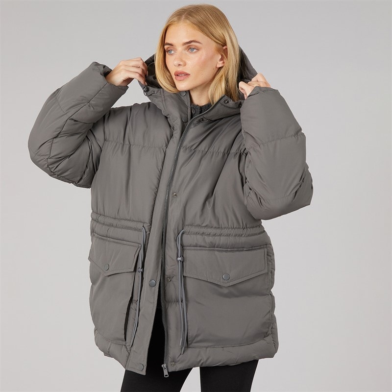 Dame zia kort pufferjakke Charcoal - Billede 5