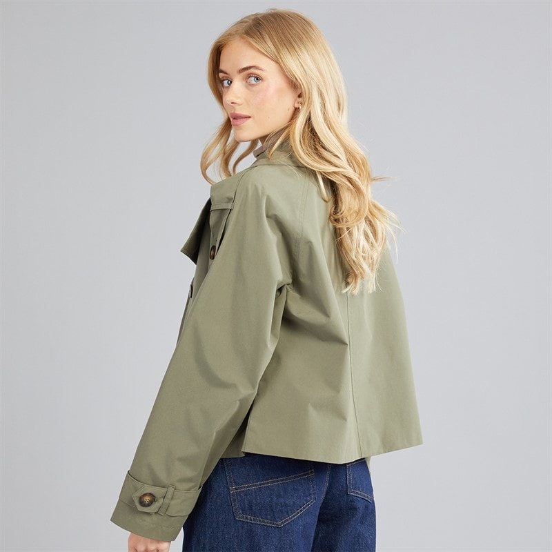 Dame joely kort trenchcoat Khaki - Billede 2