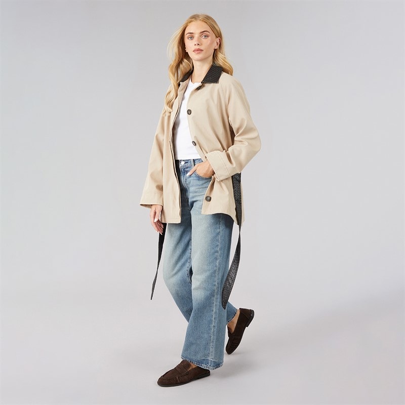 Dame alania kort trenchcoat Taupe - Billede 4