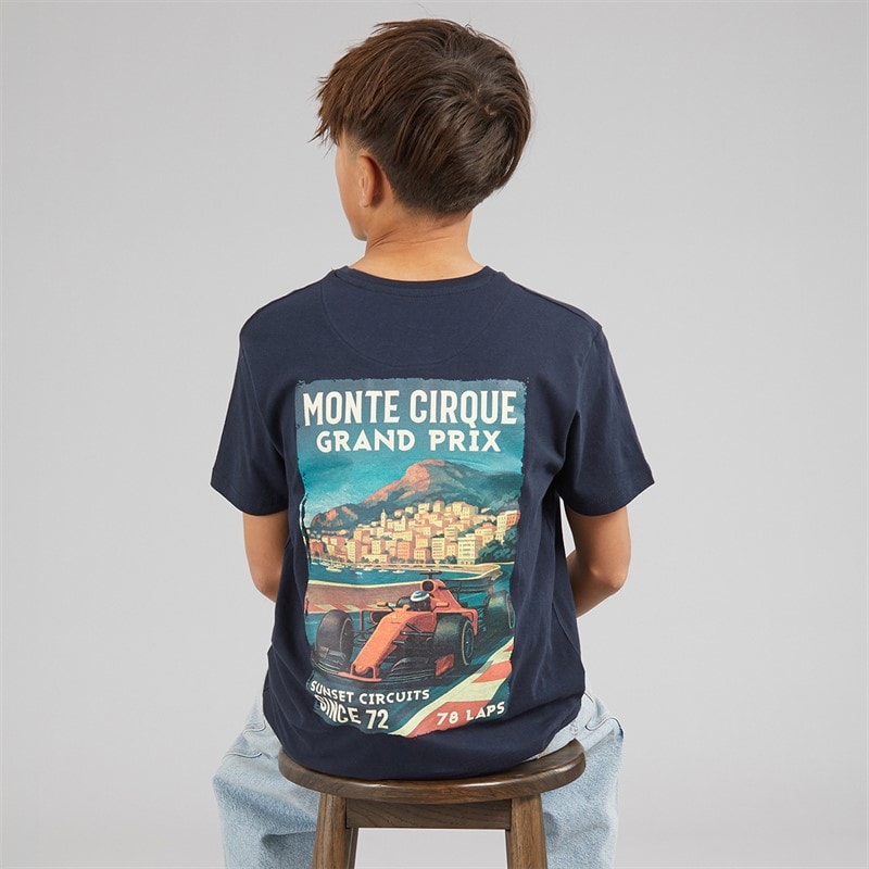 Drenge meyan t-shirt navy/multifarvet print Marineblå/Multi Colour Print - Billede 1