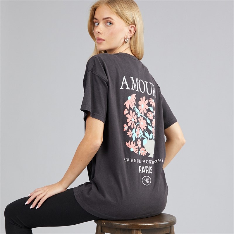 Brave Soul Dame amour t-shirt - Black Acid Wash