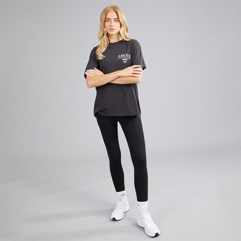 Dame amour t-shirt Black Acid Wash - Billede 4