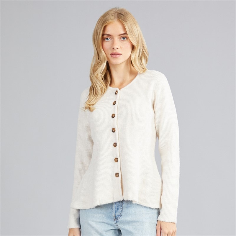 Dame penny peplum cardigan Ivory - Billede 3