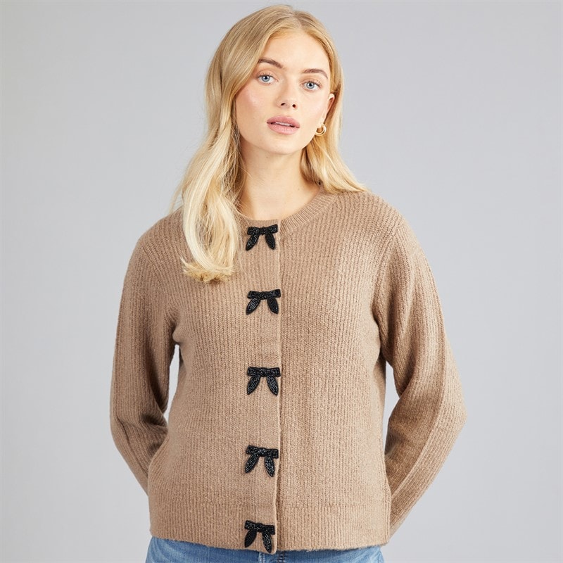 Brave Soul Dame akly paliet-bue cardigan - Mink