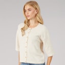 Dame marshal kortærmet cardigan Oatmeal