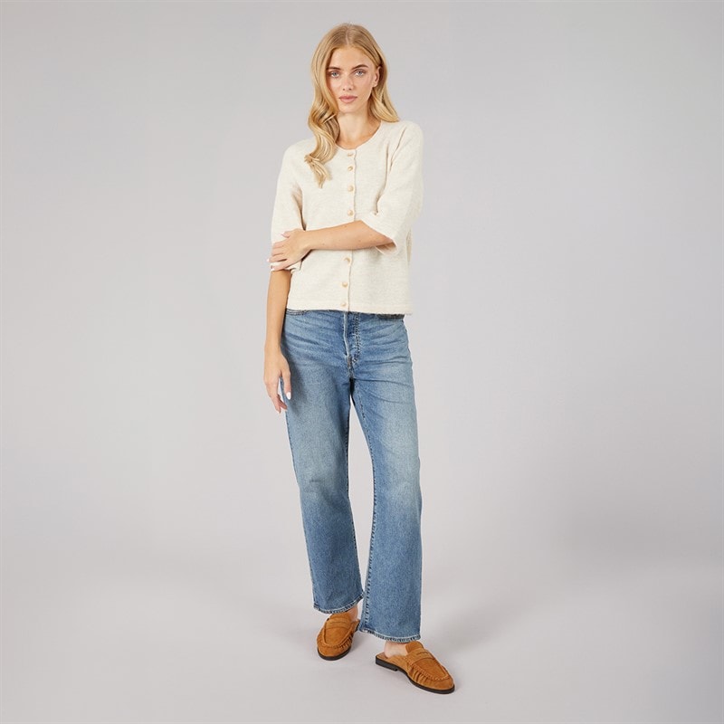 Dame marshal kortærmet cardigan Oatmeal - Billede 3