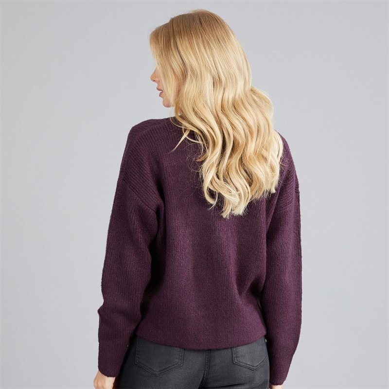 Dame daffie blød strikket cardigan Plum - Billede 2