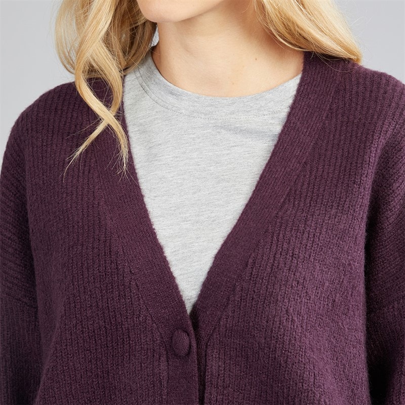 Dame daffie blød strikket cardigan Plum - Billede 3