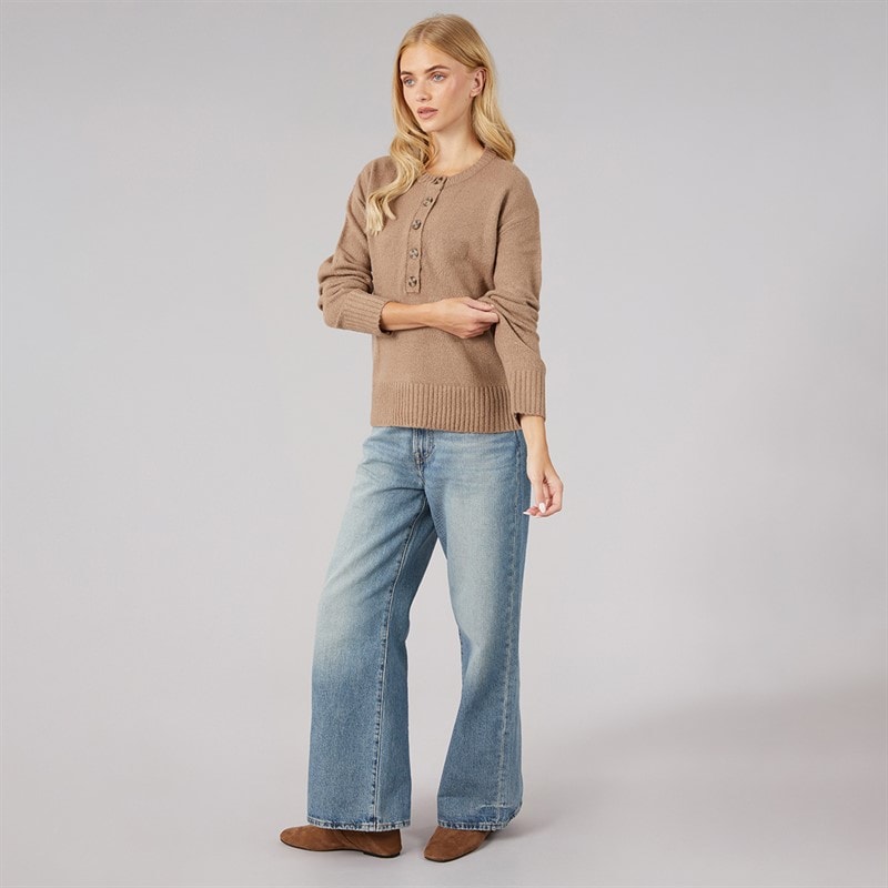 Dame keaton rundhalset sweater Mink - Billede 3