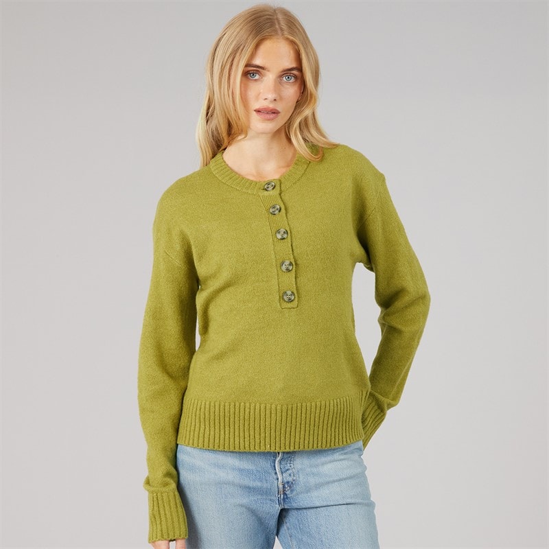 Dame keaton rundhalset sweater Olive - Billede 1