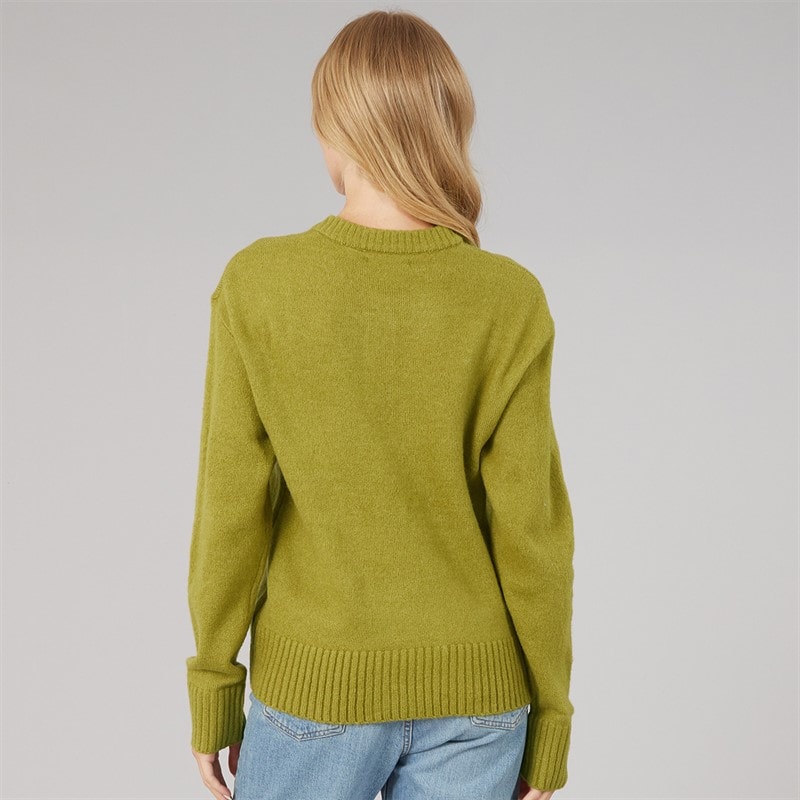 Dame keaton rundhalset sweater Olive - Billede 2