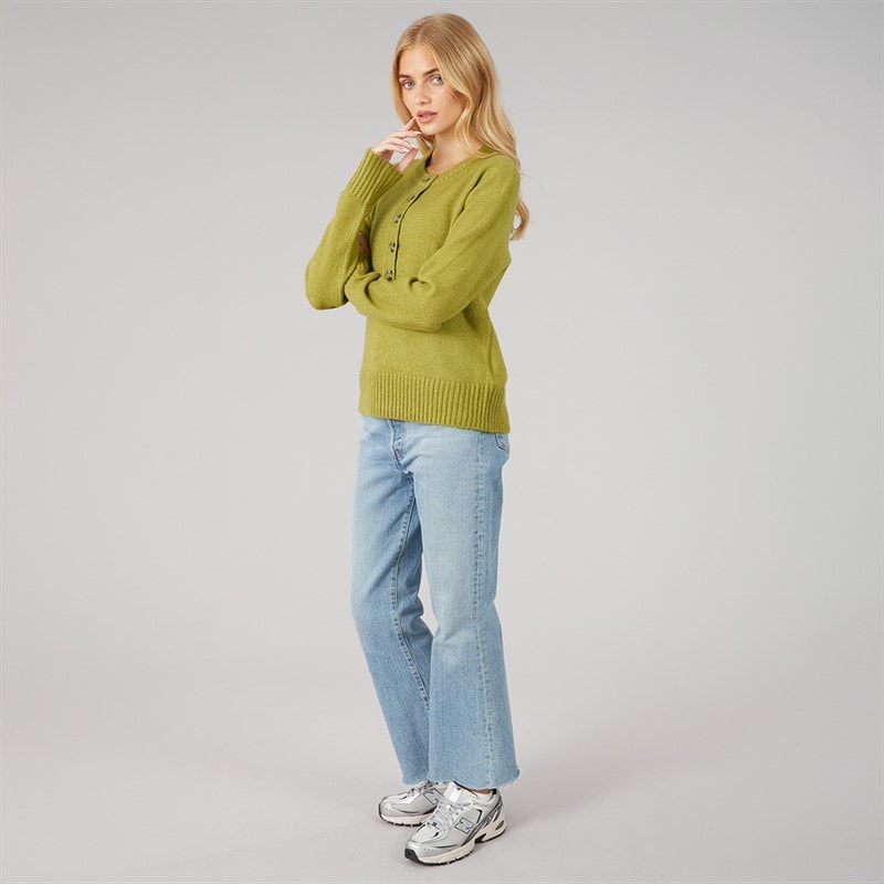Dame keaton rundhalset sweater Olive - Billede 3