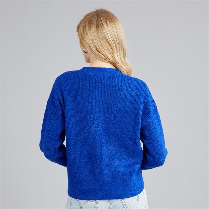 Dame daffie blød strikket cardigan Electric Blue - Billede 2