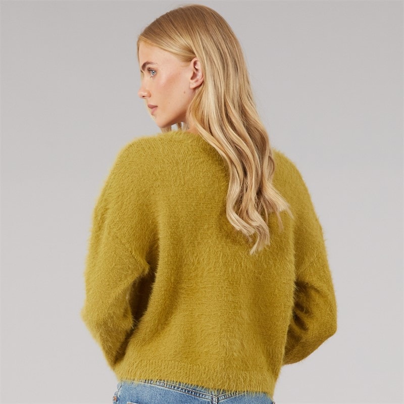Dame cloud cardigan med rund hals Moss - Billede 2