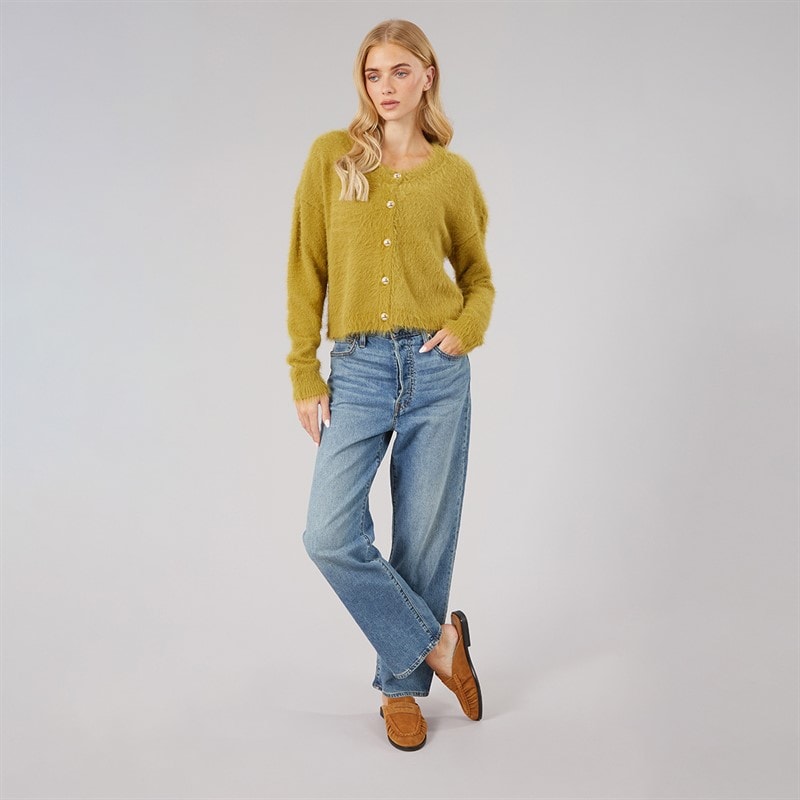 Dame cloud cardigan med rund hals Moss - Billede 3