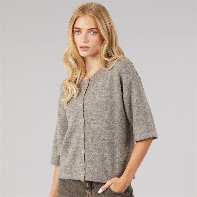 Dame marshal kortærmet cardigan Mocha - Billede 1