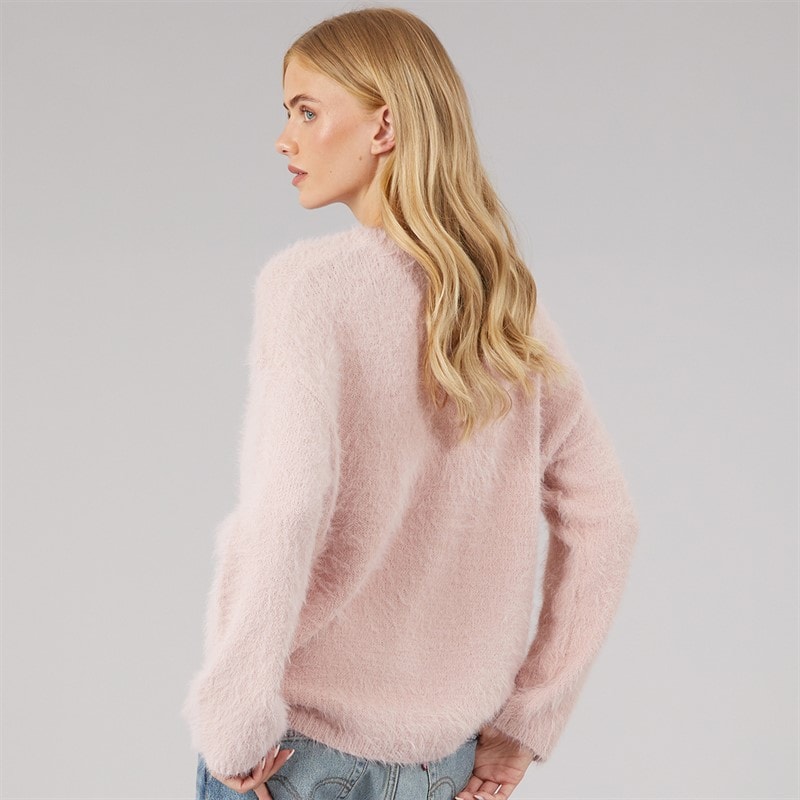 Dame gardena fluffy rundhalset sweater Pink - Billede 2