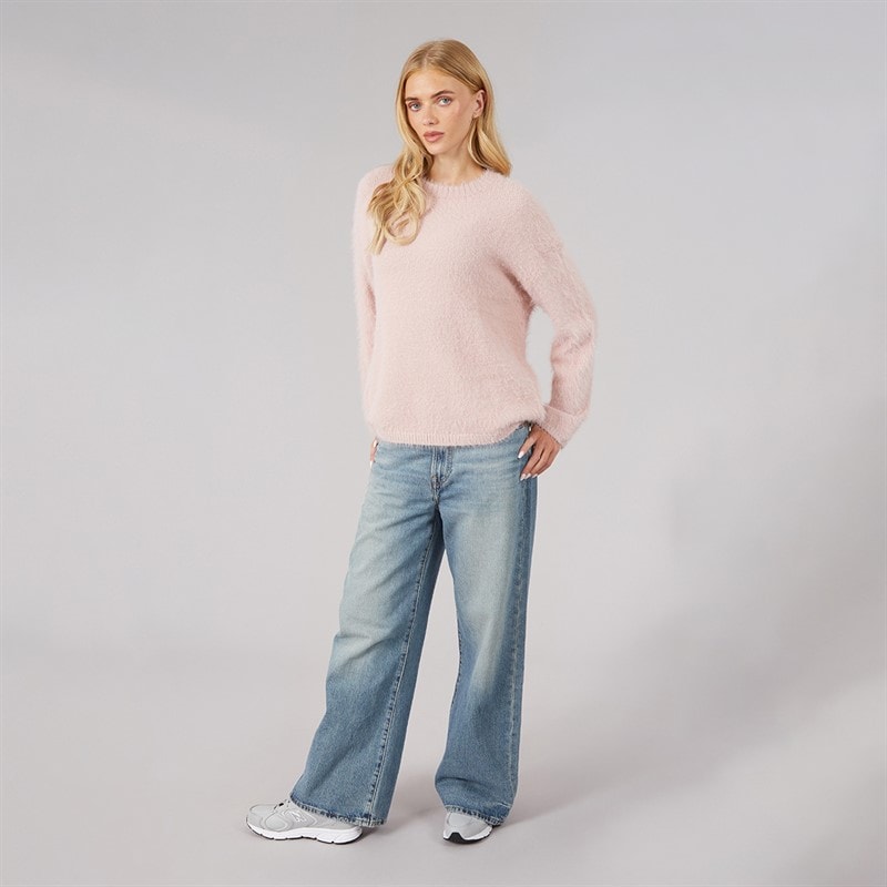 Dame gardena fluffy rundhalset sweater Pink - Billede 3