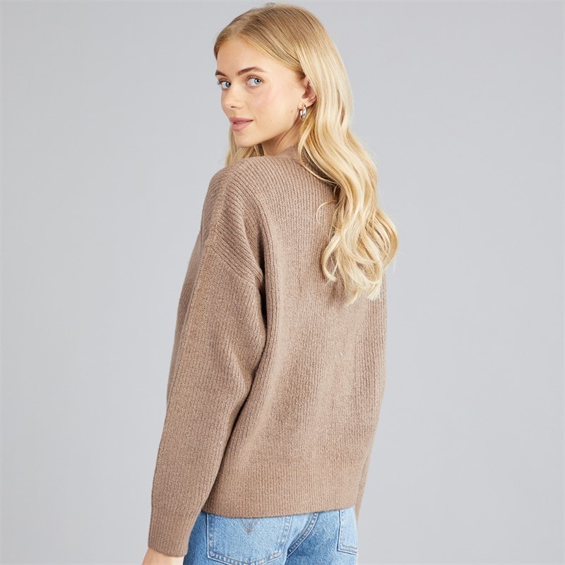 Dame daffie blød strikket cardigan Mocha - Billede 2