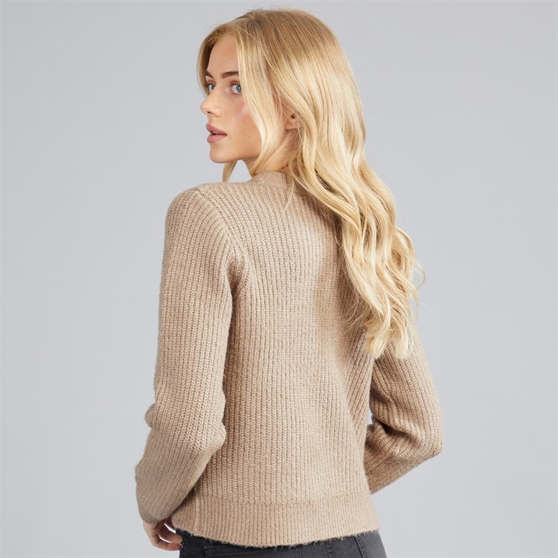 Dame flot fisherman rundhalset sweater Mink/Sort Bows - Billede 2