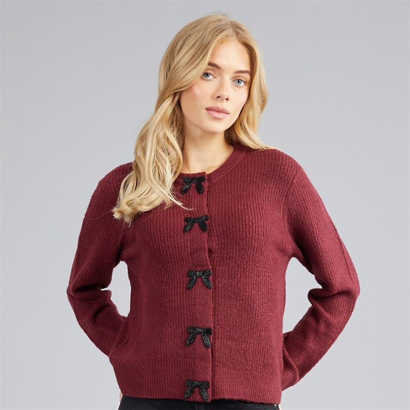 Brave Soul Dame akly paliet-bue cardigan - Wine