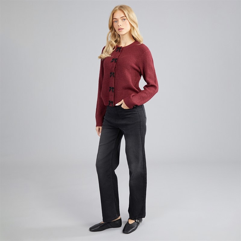 Dame akly paliet-bue cardigan Wine - Billede 4