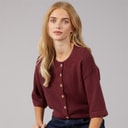 Dame marshal kortærmet cardigan Aubergine