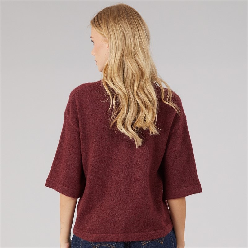 Dame marshal kortærmet cardigan Aubergine - Billede 2