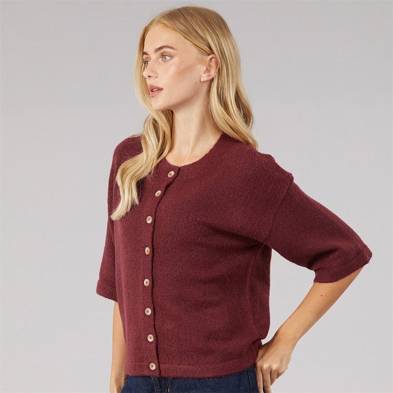 Dame marshal kortærmet cardigan Aubergine - Billede 5