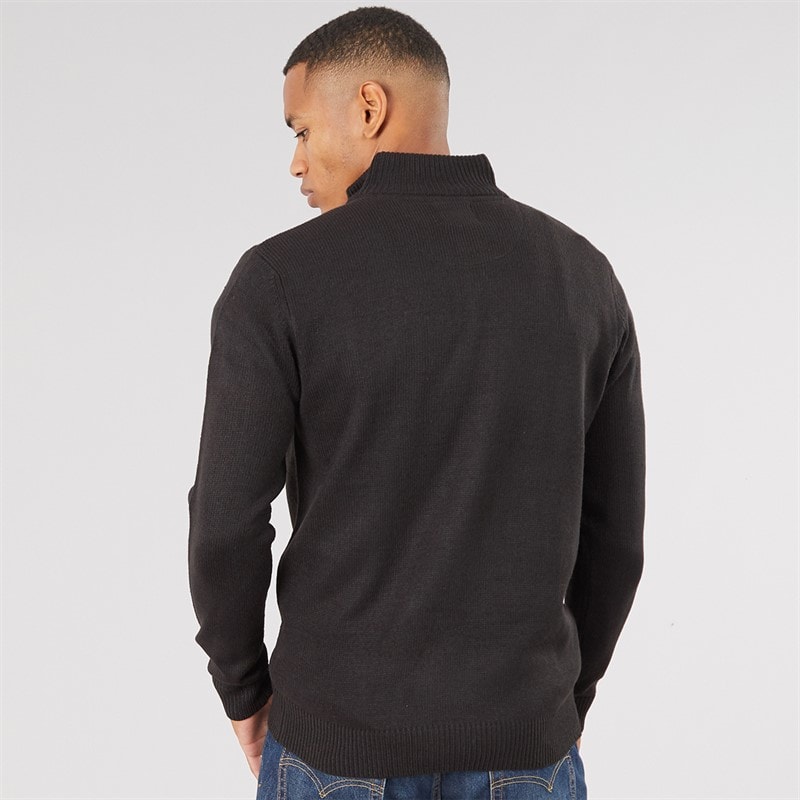 Herre bremner quarter zip trøje med høj hals Jet Black/Dunkel Charcoal Marl - Billede 2