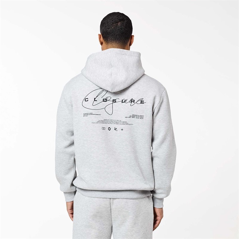 Herre signature studios hættetrøje Grey Marl - Billede 2