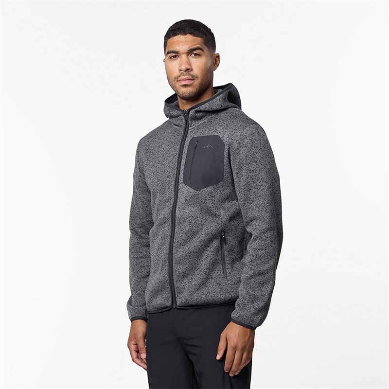 Herre heat seal tech strik hættetrøje Mid Grey - Billede 1
