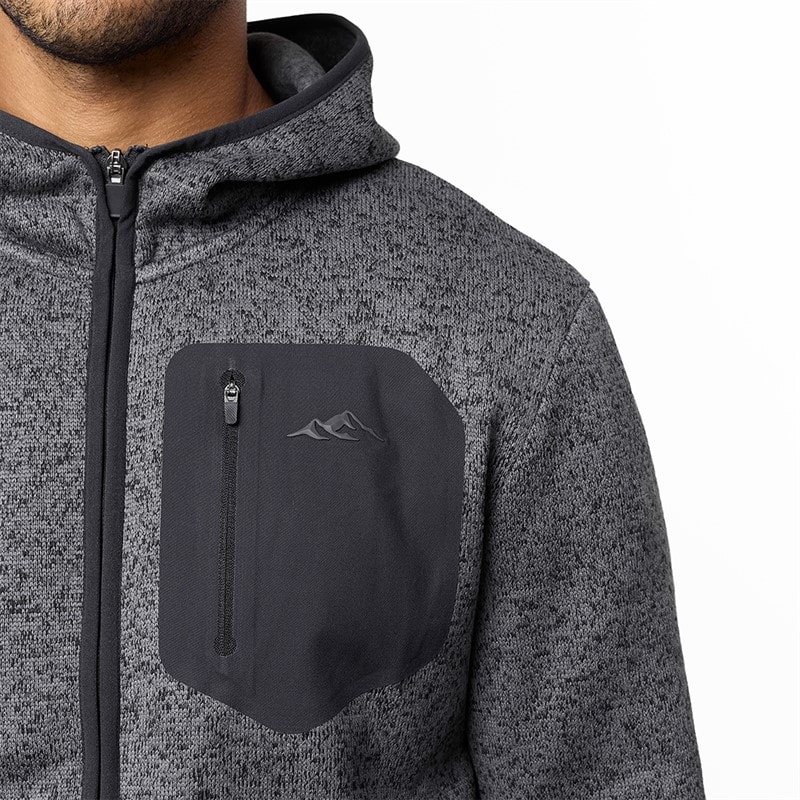 Herre heat seal tech strik hættetrøje Mid Grey - Billede 4