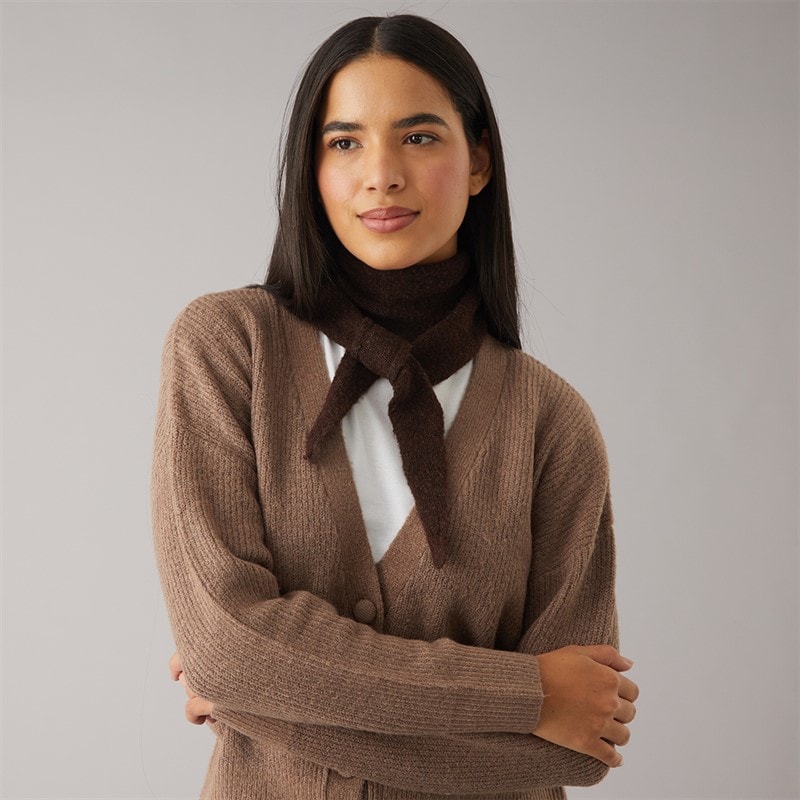 Pieces Dame olivia mini tørklæde - Chocolate - Billede 1