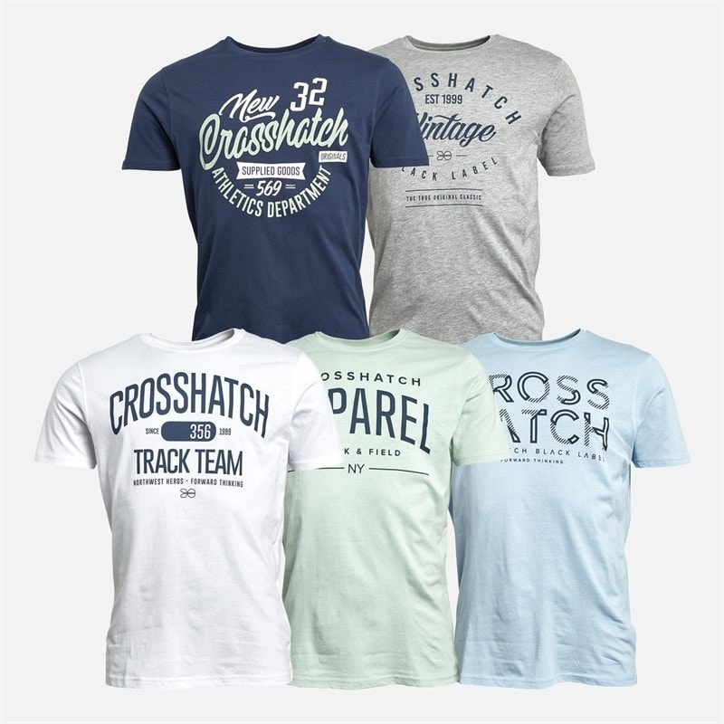Herre mantore fem-pak trykte t-shirts Assorted - Billede 1
