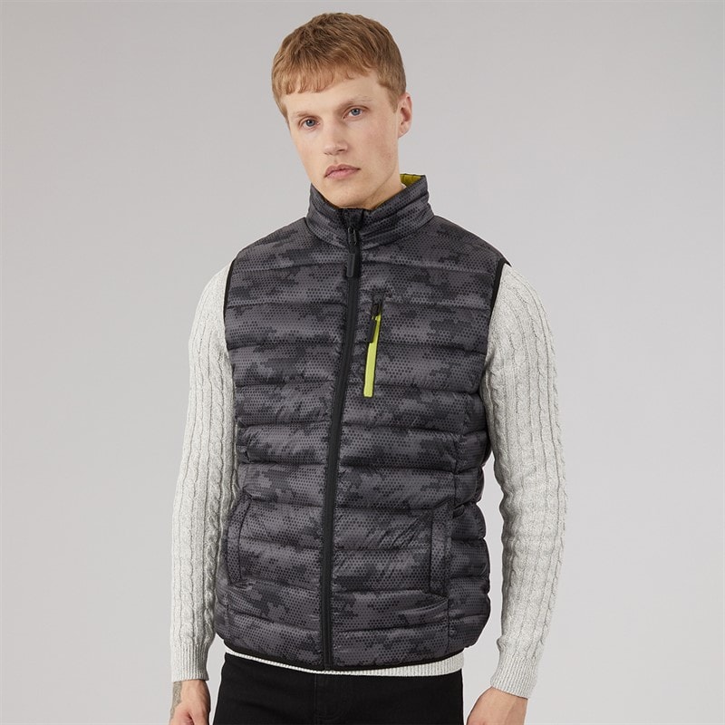 Herre camo gathered vest Charcoal - Billede 3