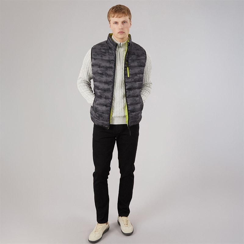Herre camo gathered vest Charcoal - Billede 4