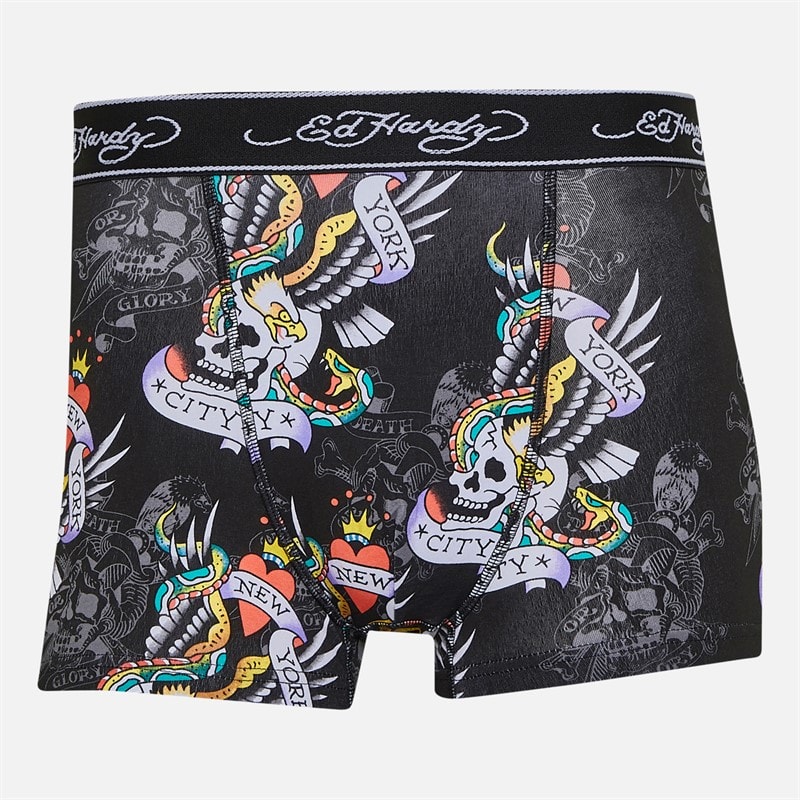 Herre harrop fem-pak boxershorts Sort AOP/Grå Melange/Sort/Hvid AOP/Charcoal Melange - Billede 2