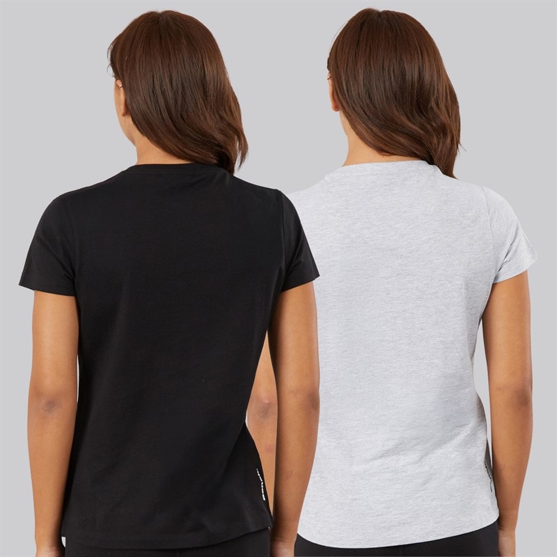 Dame grammen to-pak t-shirts Sort/Grey Marl - Billede 2