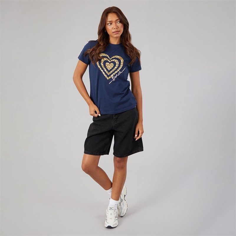 Dame wildheart t-shirt Marineblå - Billede 4
