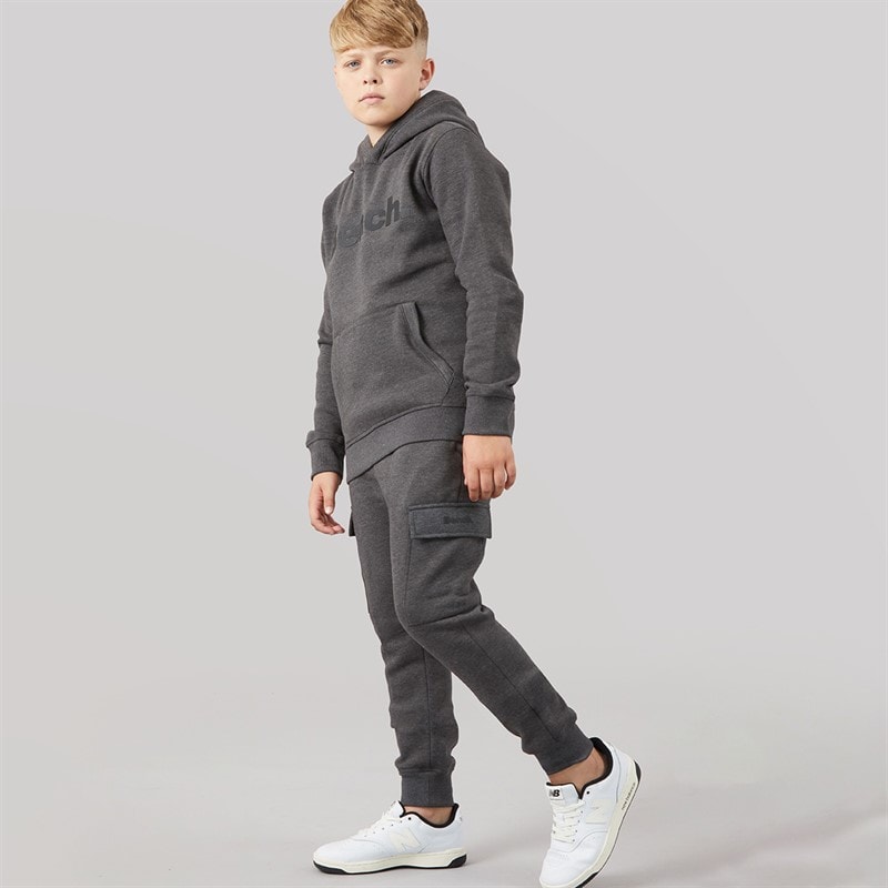 Drenge fargo fleece cargo træningsdragt Charcoal - Billede 1