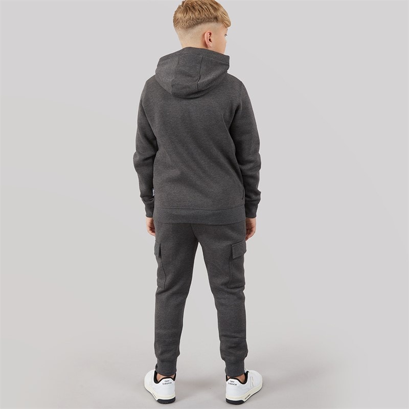 Drenge fargo fleece cargo træningsdragt Charcoal - Billede 2