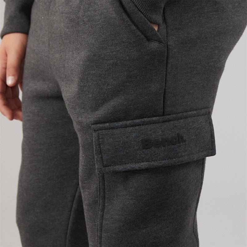 Drenge fargo fleece cargo træningsdragt Charcoal - Billede 3
