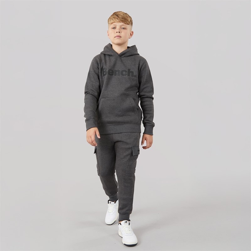 Drenge fargo fleece cargo træningsdragt Charcoal - Billede 4